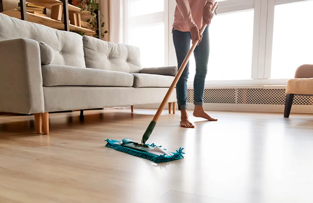 Limpeza do piso vinilico