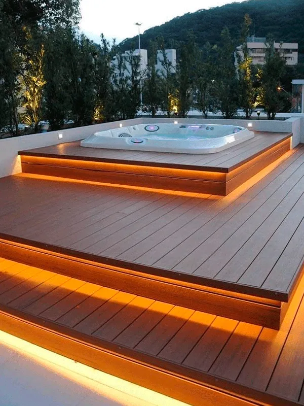 deck para hidro spa de madeira plástica
