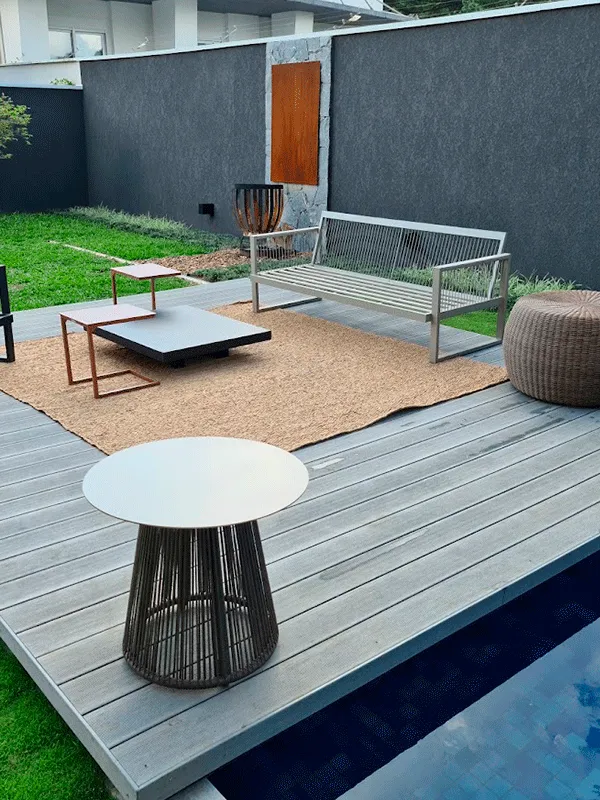 madeira plástica para deck retrail de piscina