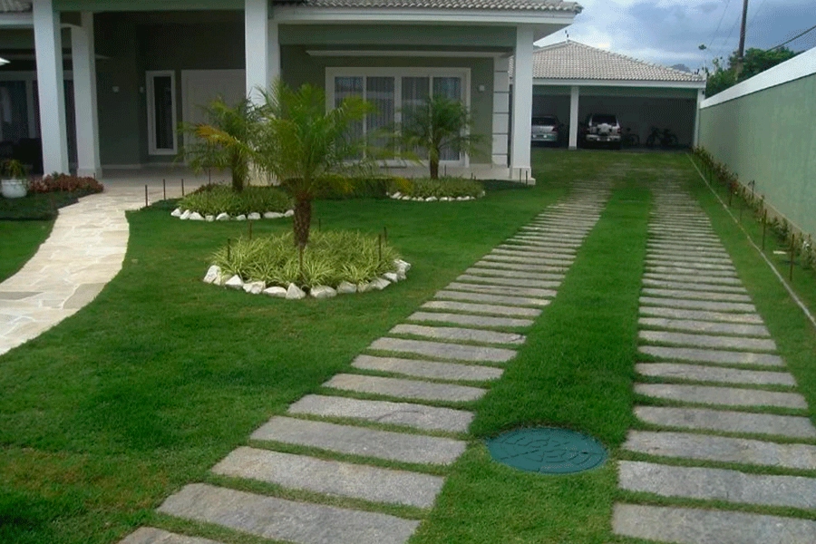 caminhos de pedra miracema no jardim da entrada