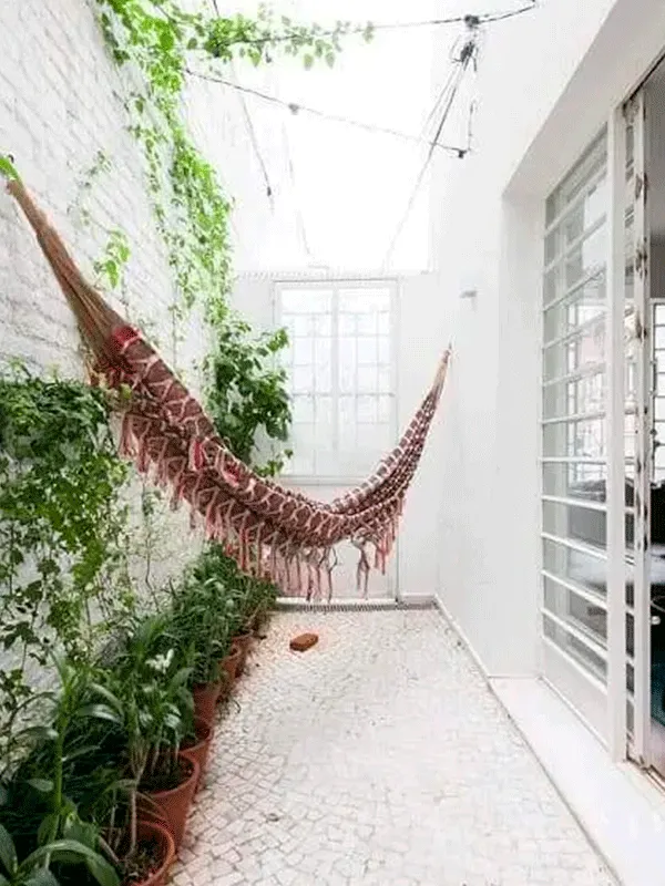 detalhes na varanda com rede