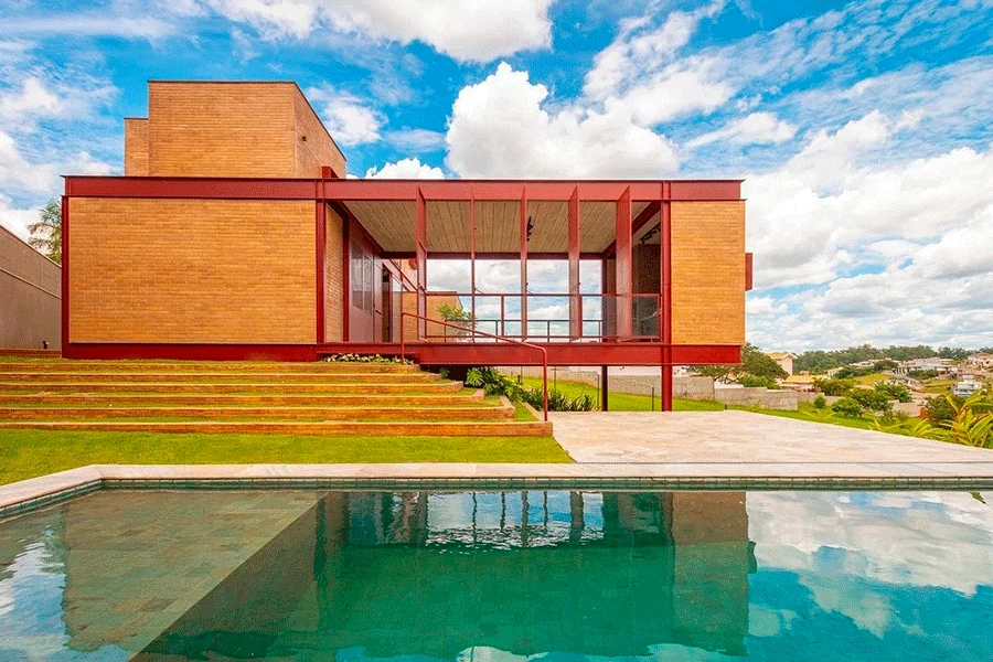 área casa luxuosa moderna e grande com pedra são tomé