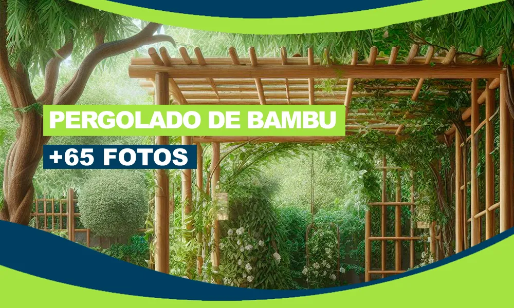 Pergolado de bambu capa principal com escritas