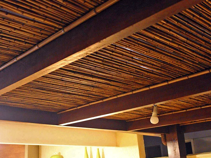 cobertura de bambu detalhada