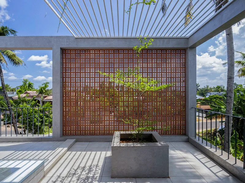 Revestimento Externo: Pisos, Muros e Fachadas +77 Fotos para Inspirar 205 área externa com treliça jardim