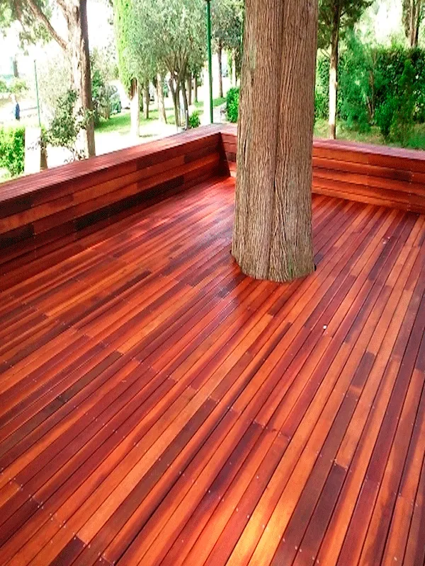 Piso de Madeira: Modelos, Cuidados e Vantagens +67 Fotos Incríveis 168 tonalidade variada da madeira de cumaru no piso externo