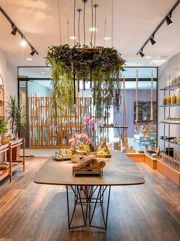 Piso laminado em um projeto moderno com plantas para apartamento