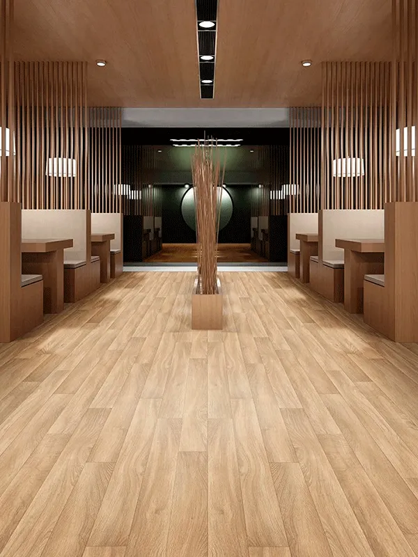 combinação do piso com o espaço interno