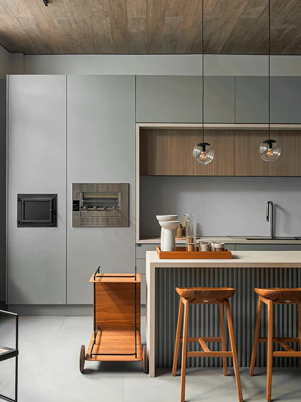 cozinha moderna com piso vinilico 