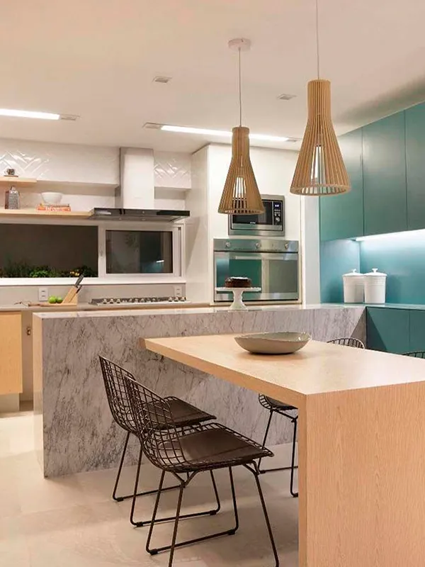 Porcelanato Bege: Aconchego e Sofisticação com esse Revestimento +54 Fotos Inspiradoras 121 porcelanato bege no piso e bancada da área gourmet