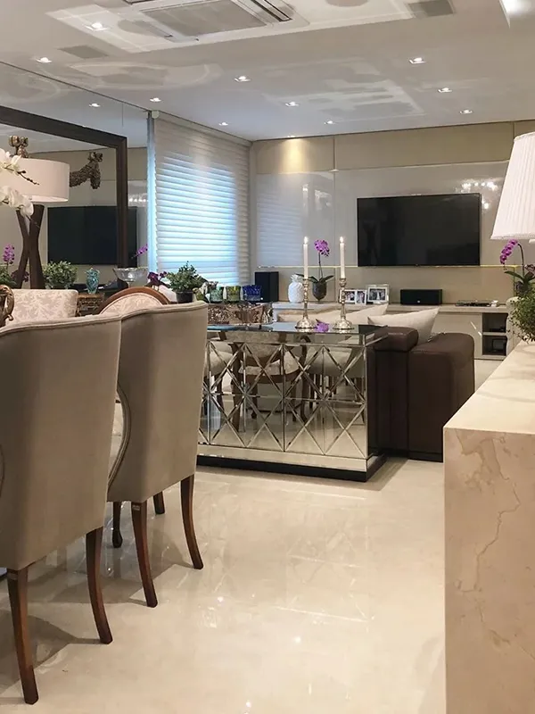 Porcelanato Bege: Aconchego e Sofisticação com esse Revestimento +54 Fotos Inspiradoras 161 área e bancada com procelanato