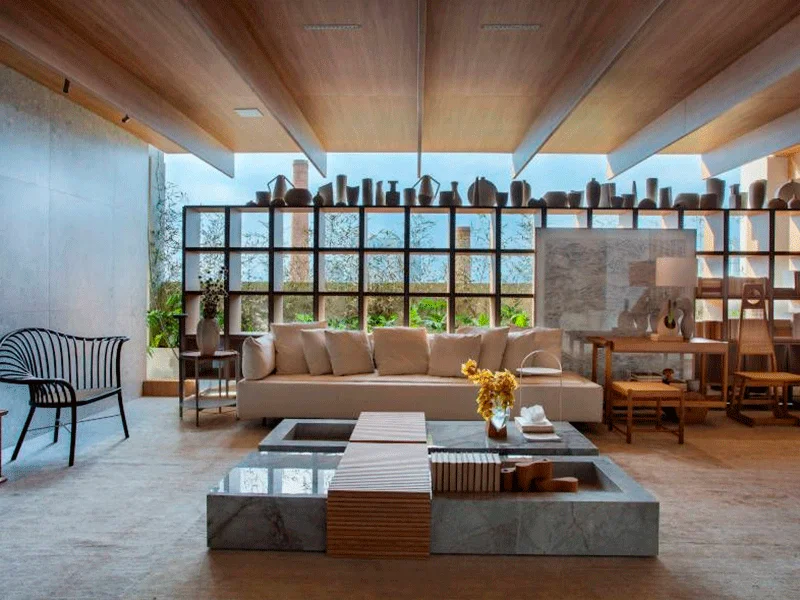 local para relaxar em familia com piso imitando madeira