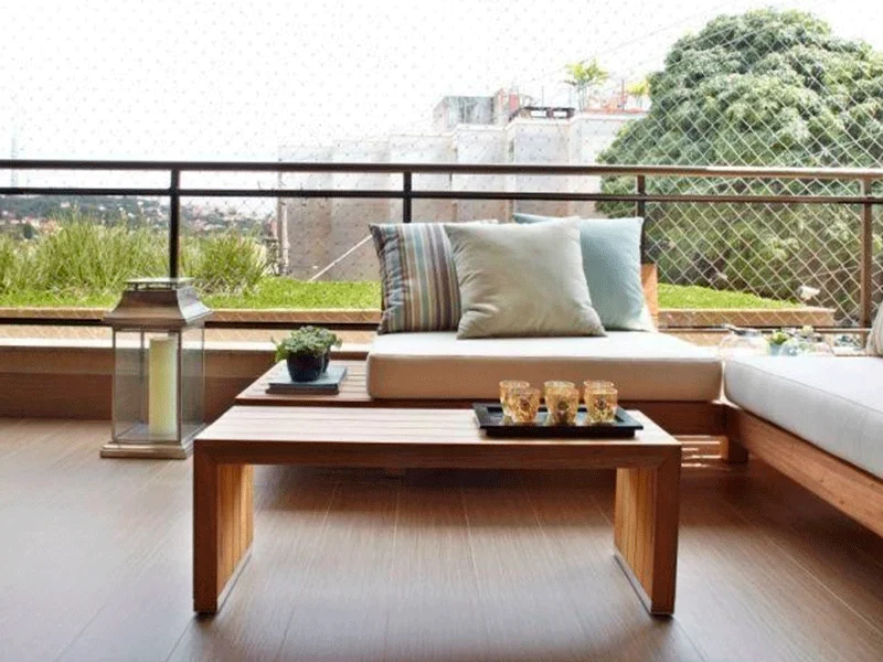 varanda com porcelanato amadeirado