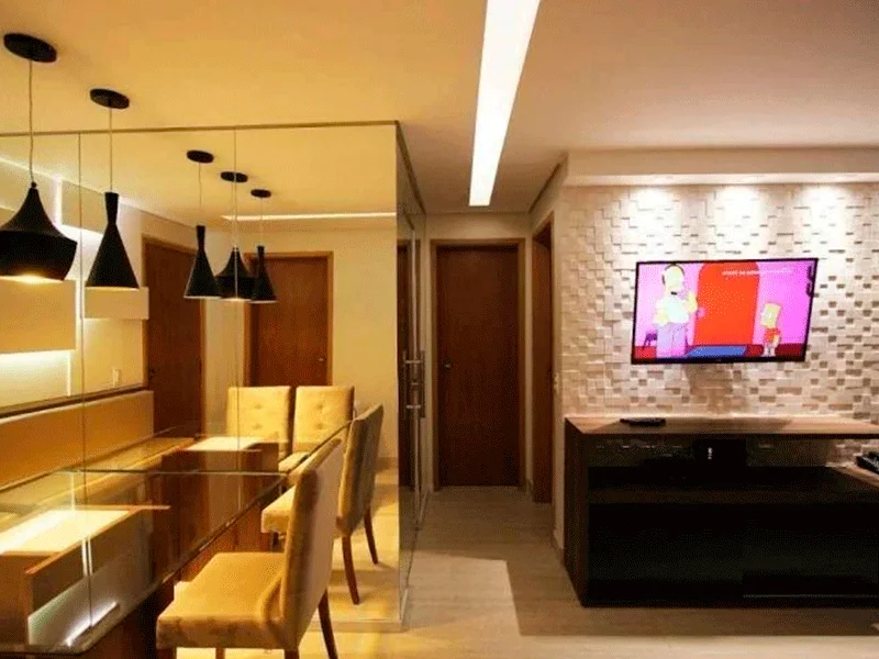 sala de jantar simples de apartamento