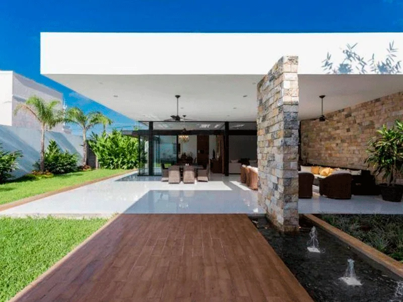 espaço casual na área de lazer do jardim