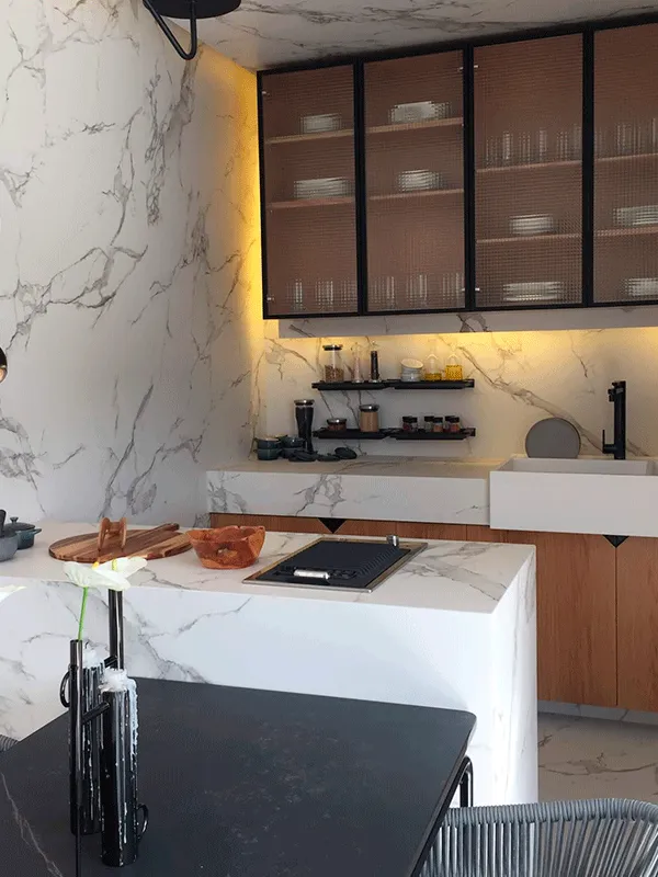 revestimento na área gourmet