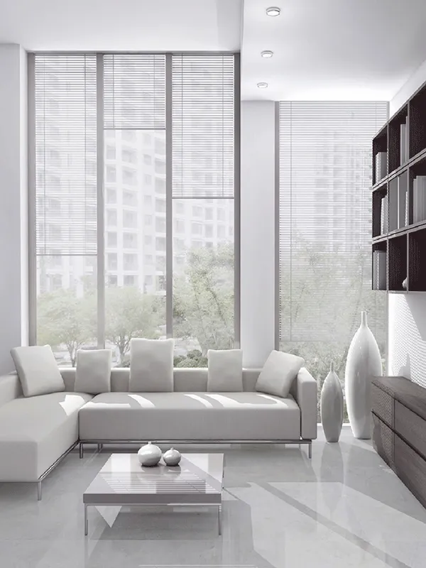 espaços clean com sofa branco