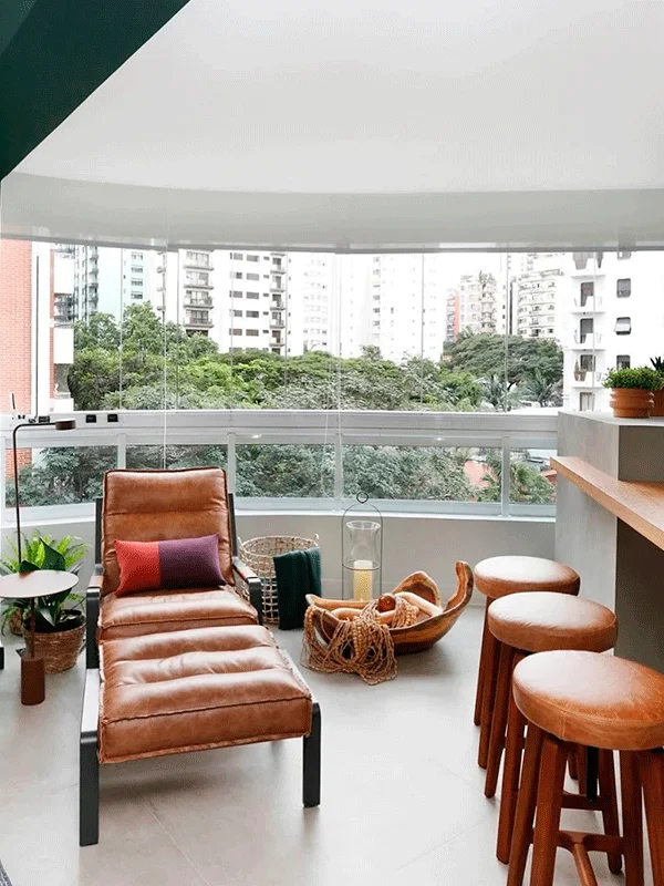 varanda com porcelanato