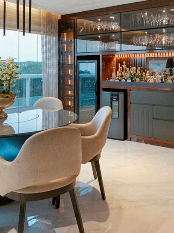 cozinha moderna com piso retificado