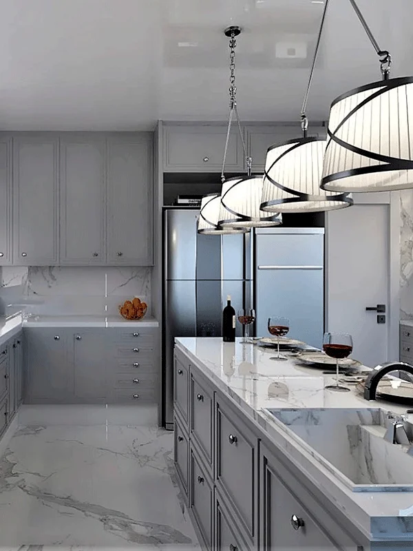 porcelanato esmaltado retificado na cozinha e bancada