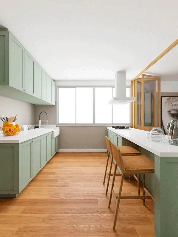 porcelanatoa madeirado na cozinha