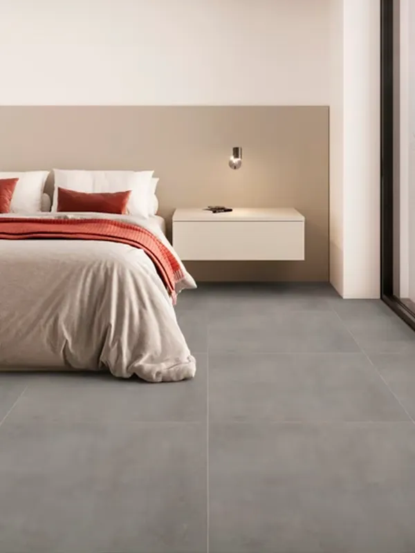 quarto com porcelanato acetinado