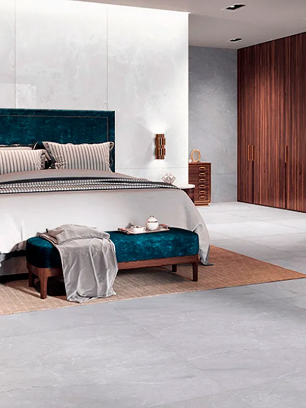 quarto com porcelanato esmaltado