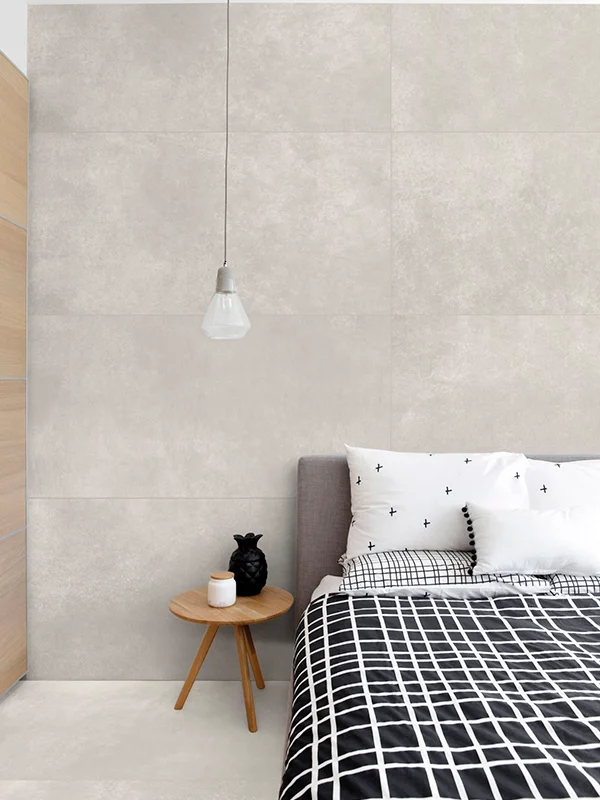 quarto com porcelanato retificado