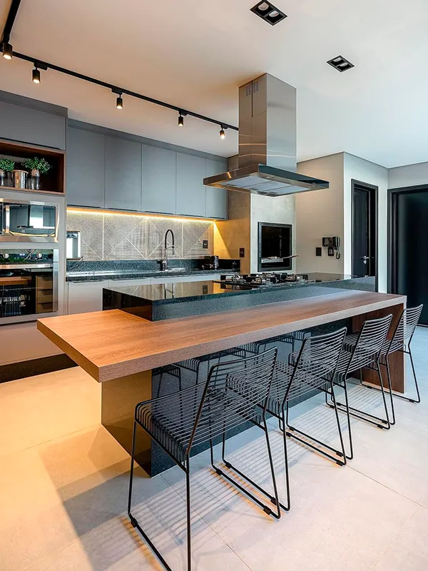 Porcelanato Cinza: Projetos com Elegância Contemporânea +60 Fotos para Inspirar 142 area de churrasqueira com porcelanato cinza