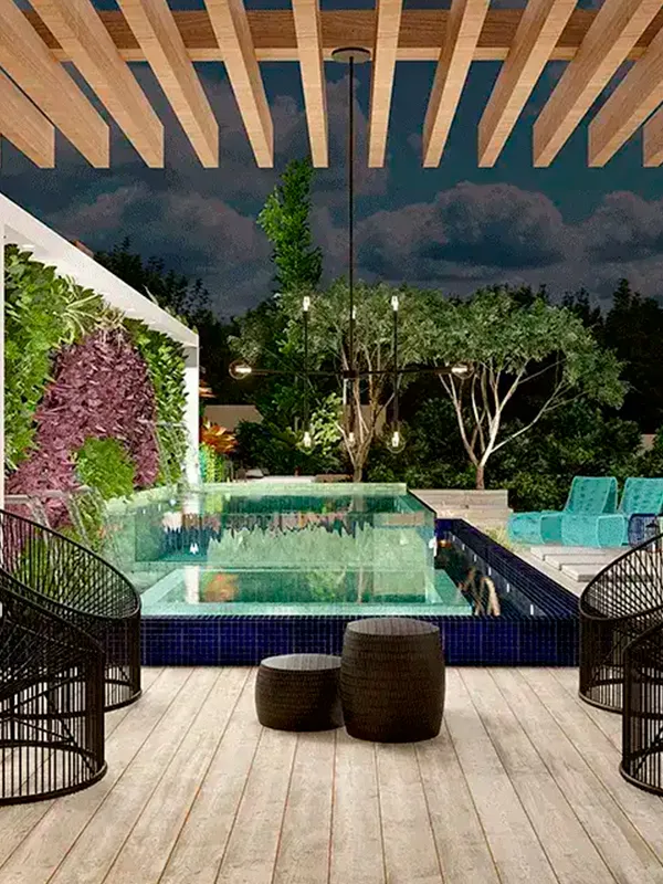 pergolado piscina em casa de luxo