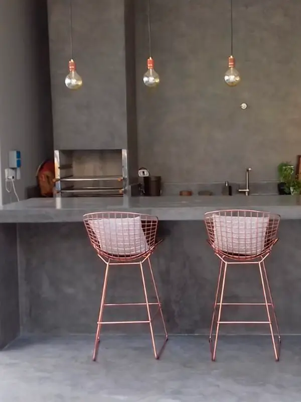 churrasqueira com cimento queimado