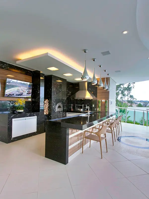 área de churrasqueira com granito