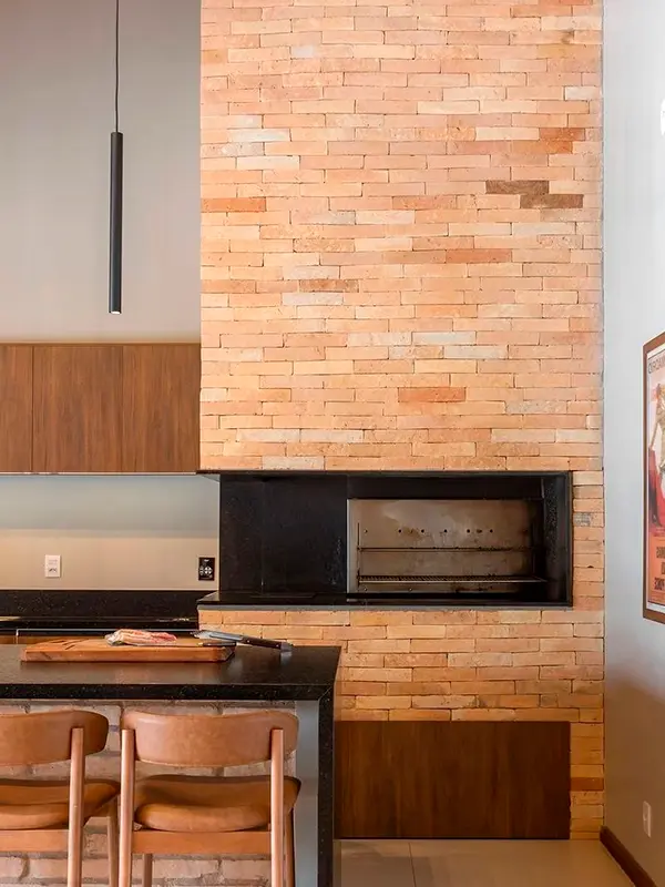 churrasqueira com revestimento de tijolinho