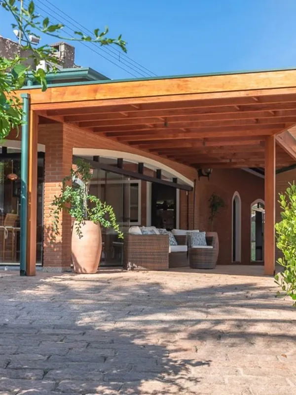 mobiliario de jardim em área gourmets