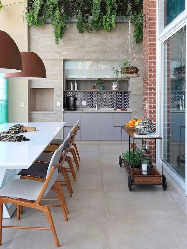 área de churrasqueira com pergolado