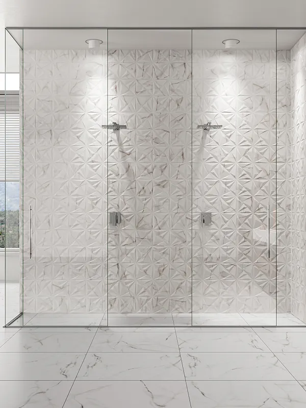 porcelanato calacata ntiderrapente aplicado no piso e parede 