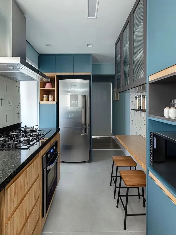 Porcelanato Cinza: Projetos com Elegância Contemporânea +60 Fotos para Inspirar 149 cozinha com porcelanato