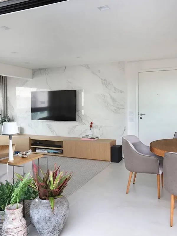 Porcelanato Cinza: Projetos com Elegância Contemporânea +60 Fotos para Inspirar 166 Decoração clean com porcelanato