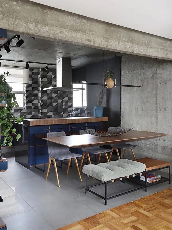 Porcelanato Cinza: Projetos com Elegância Contemporânea +60 Fotos para Inspirar 160 sala de jantar com porcelanato cinza