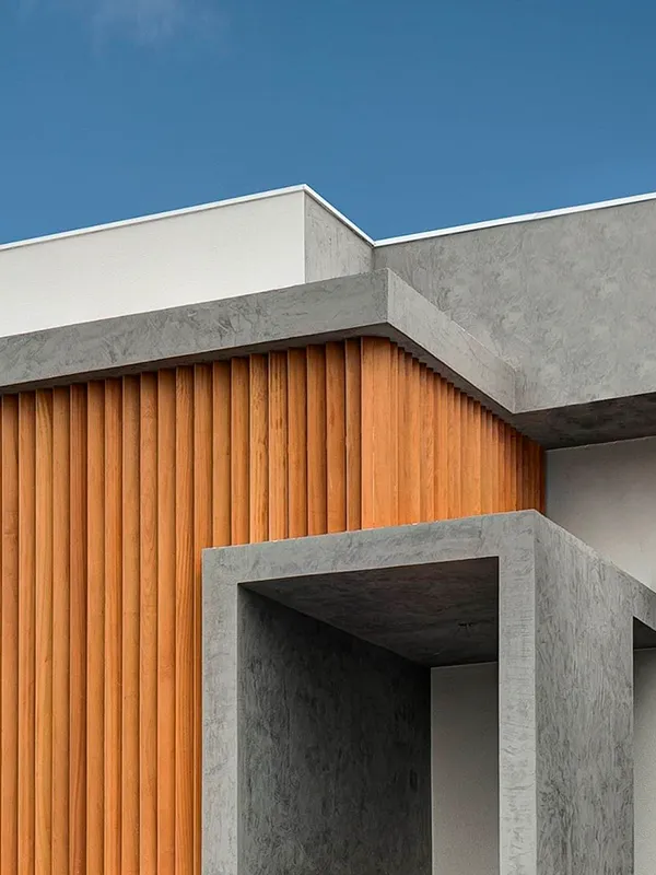 cimento queimado aplicado na fachada