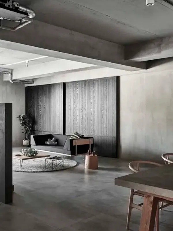 porcelanato de cimento queimado para sala