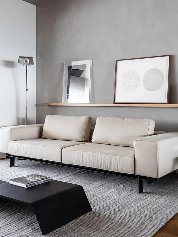 tonalidade cinza em sala de estar moderna