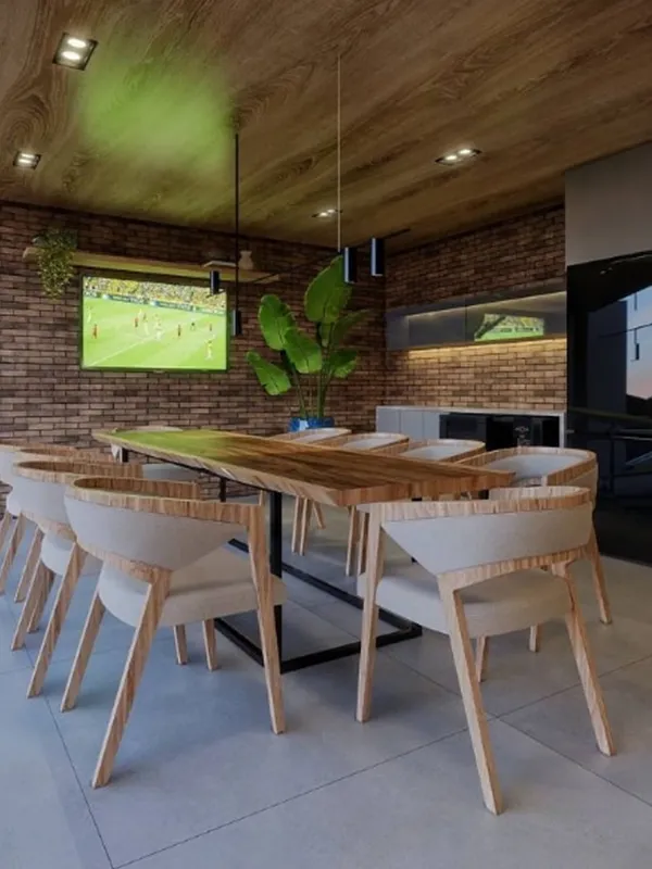 praticidade do piso para área gourmet