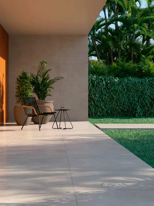 toque moderno no revestimento do jardim