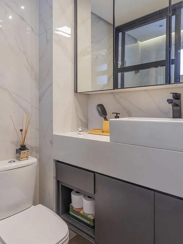 ambiente aconhegante no banheiro 