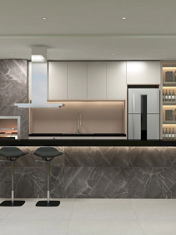 apartamento com porcelanato e churrasqueira bem planejada 