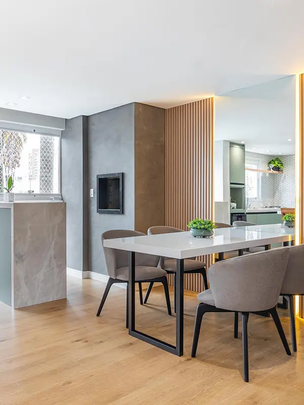 área moderna com revestimento branco