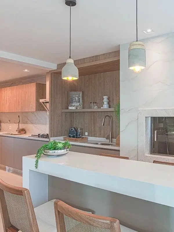 porcelanato em área de churrasqueira