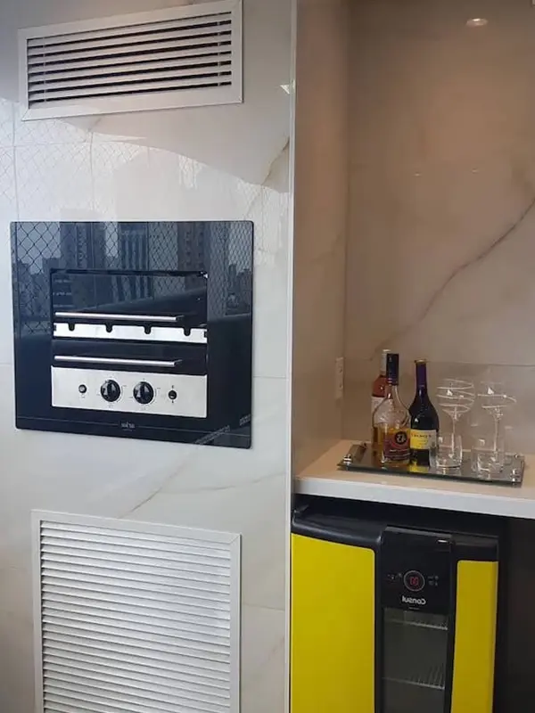 churrasqueira com porcelanato branco