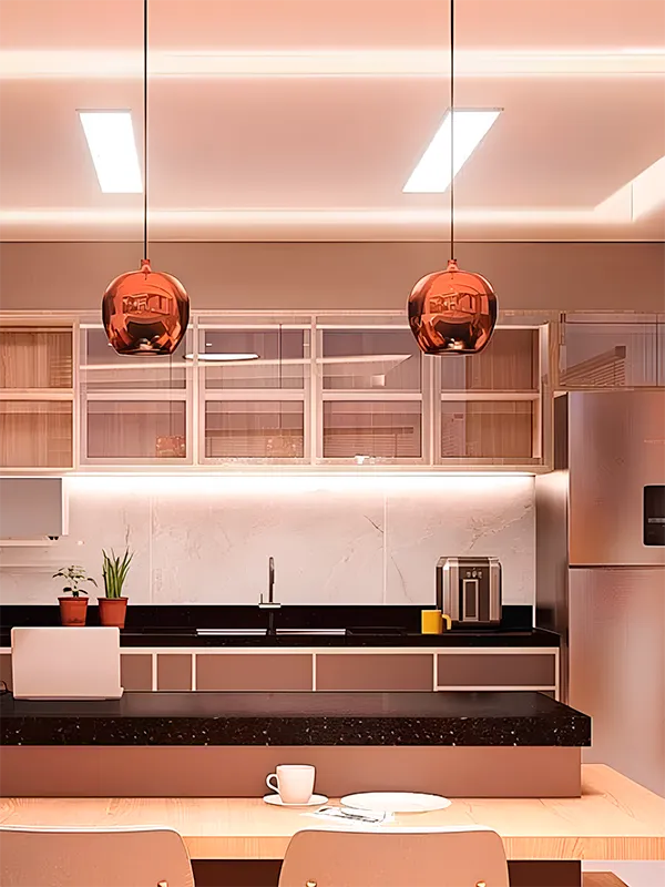 Iluminação para área gourmet pequena